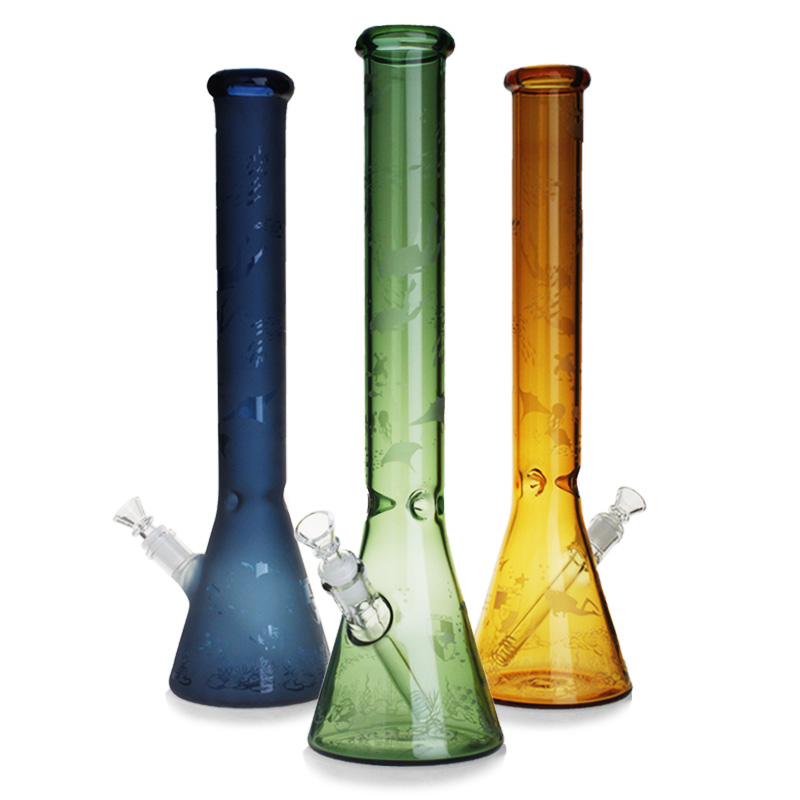 PHOENIX STAR 18 Inches Sandblast Beaker Glass Bong