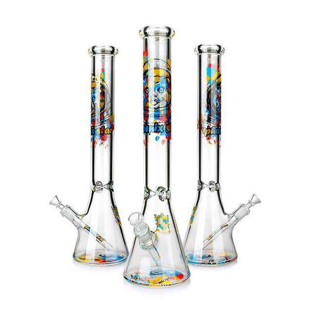 Phoenix Star Colorful 18 Inches Space Cat Decals Beaker Bong with Ice ...